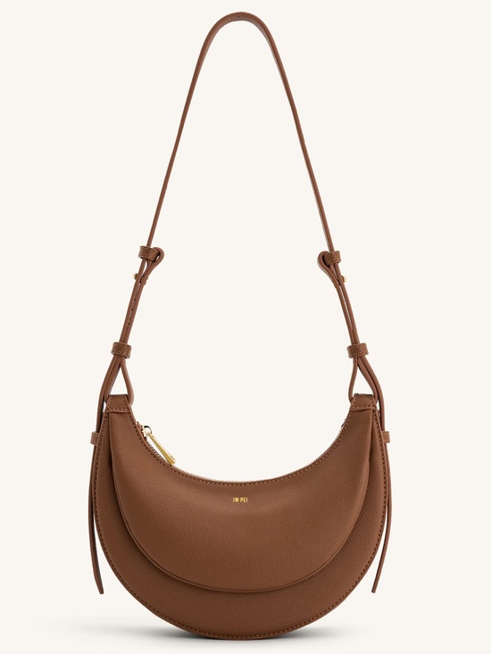 JW PEI Handbags - NWOT JW PEI Sharon Brown Crossbody Crescent Vegan Leather Bag